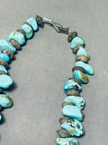 Rare Hogan Sterling Silver Bead Vintage Native American Navajo Turquoise Nugget Necklace-Nativo Arts