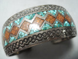 Tremendous Vintage Native American Navajo Turquoise Sterling Silver Bracelet Old-Nativo Arts