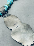 Signed Huge Double Turquoise Native American Navajo Sterling Silver Heishi Necklace-Nativo Arts