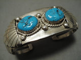 Museum Vintage Native American Navajo Mike Perry Turquoise Sterling Silver Bracelet Old-Nativo Arts