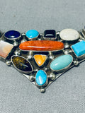 Rare Native American Navajo Sleeping Beauty Morenci Turquoise Lapis Sterling Silver Necklace-Nativo Arts