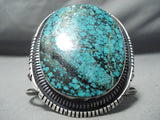 Mind Blowing Huge Vintage Native American Navajo Spider Turquoise Sterling Silver Bracelet-Nativo Arts