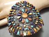 Best Vintage Native American Navajo Multi Stone Turquoise Sterling Silver Circular Bracelet-Nativo Arts
