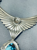 Rare Turquoise Mine Vintage Native American Navajo Sterling Silver Necklace-Nativo Arts