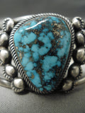 Important Vintage Native American Navajo Last Chance Turquoise Sterling Silver Bracelet-Nativo Arts