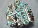 Grand San Felipe 8 Turquoise Square Sterling Silver Bracelet-Nativo Arts