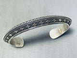 Sub Micro Hand Detailed Native American Navajo Sterling Silver Thick Bracelet Cuff-Nativo Arts