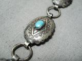 Amazing Vintage Native American Navajo Cerrillos Old Kingman Turquoise Silver Concho Belt-Nativo Arts