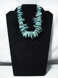 Native American Exceptional Vintage Santo Domingo Royston Turquoise Sterling Silver Necklace Old-Nativo Arts