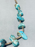 Sensational Vintage Native American Navajo Chunky Turquoise Sterling Silver Necklace-Nativo Arts