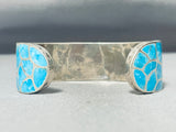 Carmichael Intricate Vintage Native American Zuni Turquoise Sterling Silver Bracelet-Nativo Arts