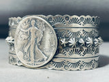 Signed San Felipe Sterling Silver Coin Bracelet-Nativo Arts