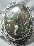 Colossal Navajo Native American Spiderweb Turquoise Sterling Silver Bracelet-Nativo Arts