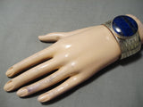 Dynamic Navajo Lapis Sterling Silver Bracelet Native American-Nativo Arts