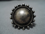 Marvelous Vintage Navajo Native American Sterling Silver Rope Ring Old-Nativo Arts