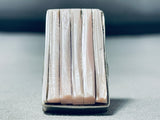 The Best Vintage Native American Navajo Pink Shell Inlay Sterling Silver Ring-Nativo Arts