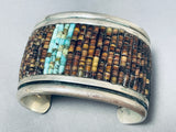 100 Gram Museum Vintage Native American Navajo Turquoise Heishi Sterling Silver Bracelet Old-Nativo Arts