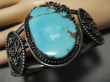 Old Bisbee Turquoise Vintage Native American Navajo Sterling Silver Naive American Bracelet-Nativo Arts