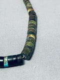Marvelous Vintage Santo Domingo Serpentine Sterling Silver Necklace-Nativo Arts