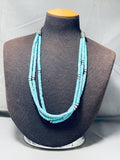 Incredible Tubule Turquoise Sterling Silver Native American Navajo Necklace-Nativo Arts