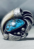 One Of The Best Ever Vintage Native American Navajo Turquoise Bear Sterling Silver Ring-Nativo Arts