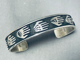 Tony Honanie Expert Vintage Native American Hopi Sterling Silver Bracelet Cuff-Nativo Arts