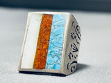Astounding Vintage Native American Navajo Turquoise Sterling Silver Ring-Nativo Arts
