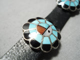 One Of The Most Intricate Vintage Native American Zuni Turquoise Sterling Silver Concho Belt-Nativo Arts