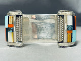 Native American One Of The Most Detailed Ever Pueblo Turquoise Sterling Silver Bracelet-Nativo Arts