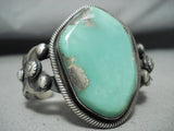 Breathtaking Native American Navajo Royston Turquoise Sterling Silver Bracelet Signed-Nativo Arts