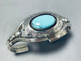 Astonishing Vintage Native American Navajo Blue Diamond Turquoise Sterling Silver Bracelet-Nativo Arts