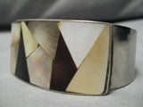 Incredible Vintage Native American Navajo Shell Inlay Sterling Silver Bracelet-Nativo Arts