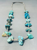 Native American Marvelous Vintage Santo Domingo Turquoise Sterling Silver Necklace-Nativo Arts