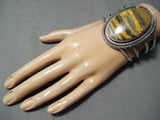 Huge Bumble Bee Stone Navajo Sterling Silver Native American Bracelet-Nativo Arts