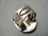 Very Important Vintage Native American Navajo Godber Turquoise Sterling Silver Ring-Nativo Arts