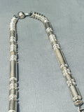 One Of The Best Ever Vintage Native American Navajo Turquoise Inlay Sterling Silver Necklace-Nativo Arts
