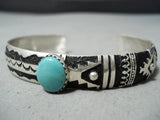 Awesome Navajo Green Turquoise Sterling Silver Bracelet Native American-Nativo Arts