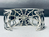 Best Yazzie Spiderweb Cuff Vintage Native American Navajo Sterling Silver Bracelet-Nativo Arts