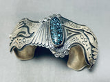 Important Lander Blue Turquoise Vintage Native American Navajo Sterling Silver Bracelet-Nativo Arts