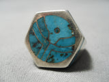 Important Zuni Native American Heavy Thick Sterling Silver Ring-Nativo Arts