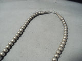 Rare Longer Vintage Native American Navajo Hand Tooled Sterling Silver Necklace-Nativo Arts