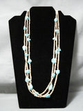 Superior Vintage Navajo Kingman Turquoise Necklace Native American Old-Nativo Arts