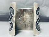 One Of The Biggest Best Vintage Native American Hopi Sterling Silver Bracelet Old-Nativo Arts
