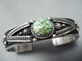 Native American One Of The Best Albert Jake Carico Lake Turquoise Sterling Silver Bracelet-Nativo Arts