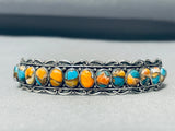Very Unique Domed Turquoise Sterling Silver Southwest Bracelet-Nativo Arts