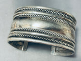 Classic Vintage Native American Navajo Solid Sterling Silver Massive Bracelet-Nativo Arts