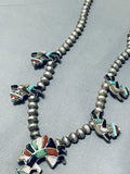 Dancing Kachina Vintage Native American Zuni Turquoise Sterling Silver Necklace-Nativo Arts