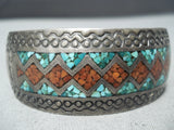 Tremendous Vintage Native American Navajo Turquoise Sterling Silver Bracelet Old-Nativo Arts