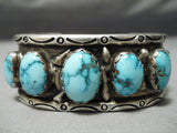 One Of The Best Vintage Native American Navajo Carico Lake Turquoise Sterling Silver Bracelet-Nativo Arts