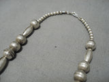 Quality Vintage Native American Navajo Cerrillos Turquoise Sterling Silver Necklace Old-Nativo Arts